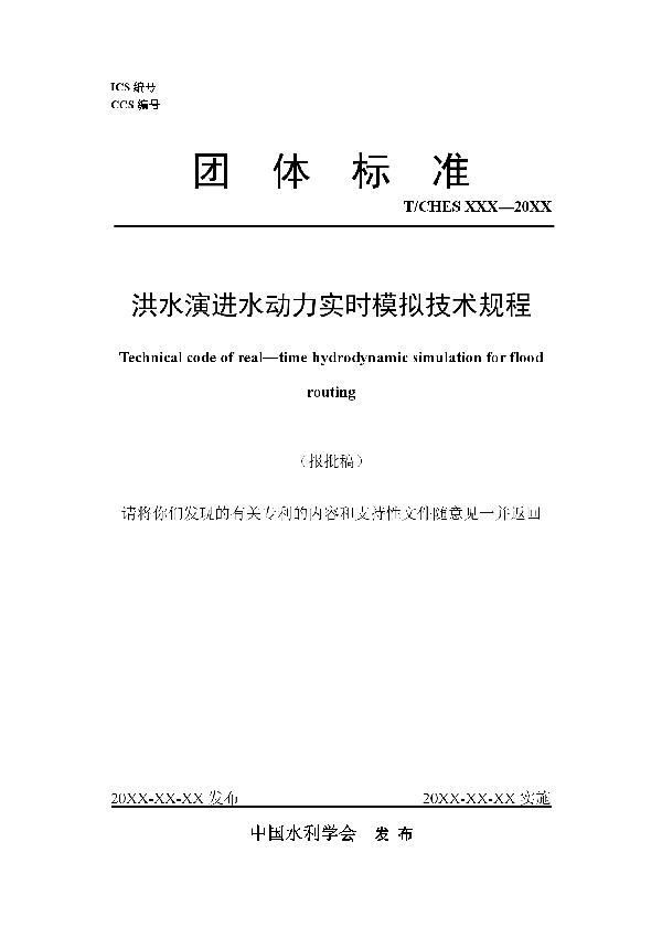 洪水演进水动力实时模拟技术规程 (T/CHES 119-2023)