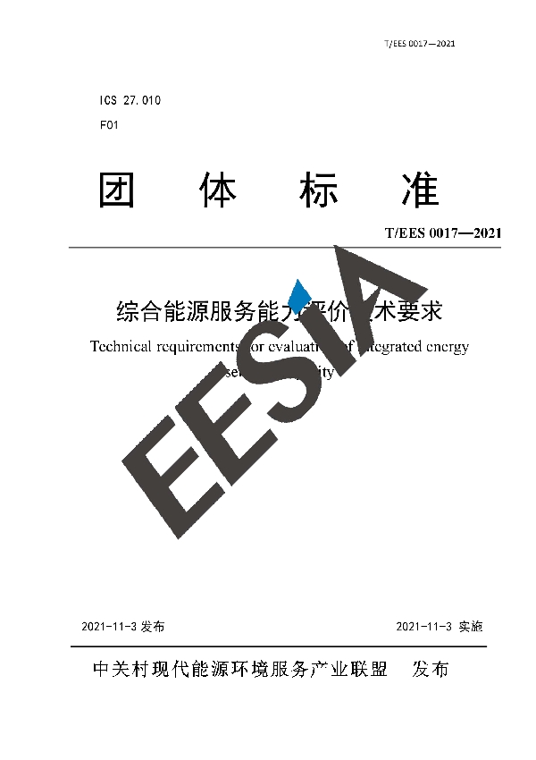 综合能源服务能力评价技术要求 (T/EES 0017-2021）